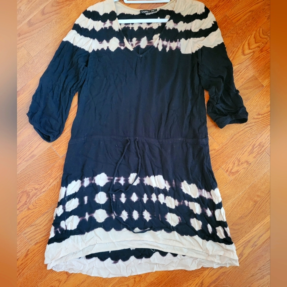 Gypsy 05 Tie-Dyed Pattern Long Sleeve Dress